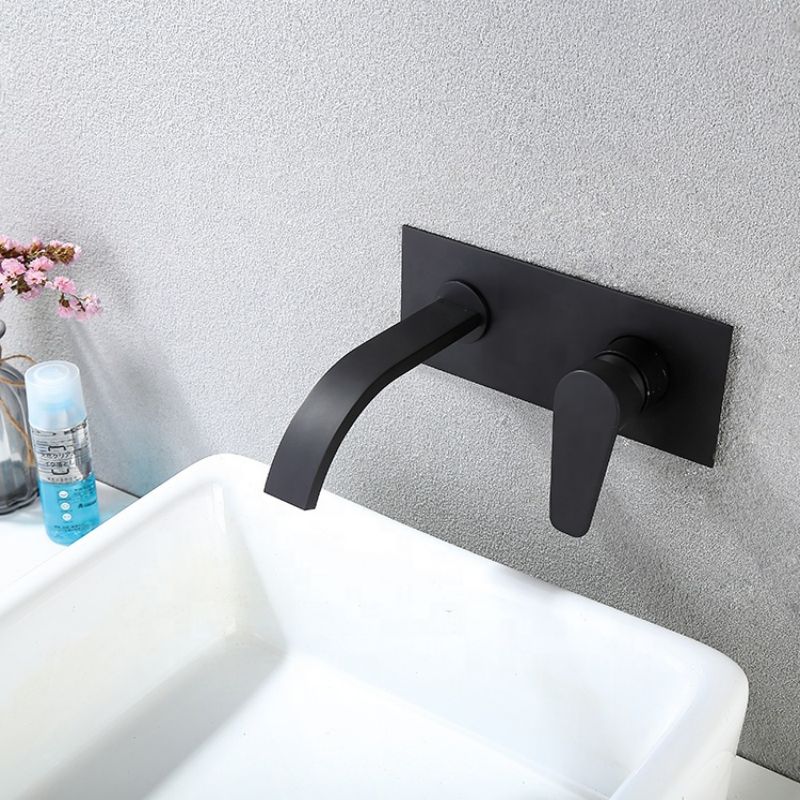 matte black in-wall basin faucet 