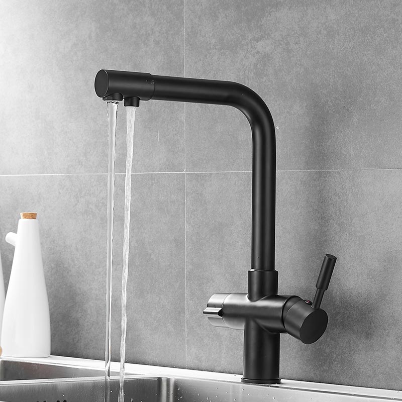  double handle brass kitchen faucet taps