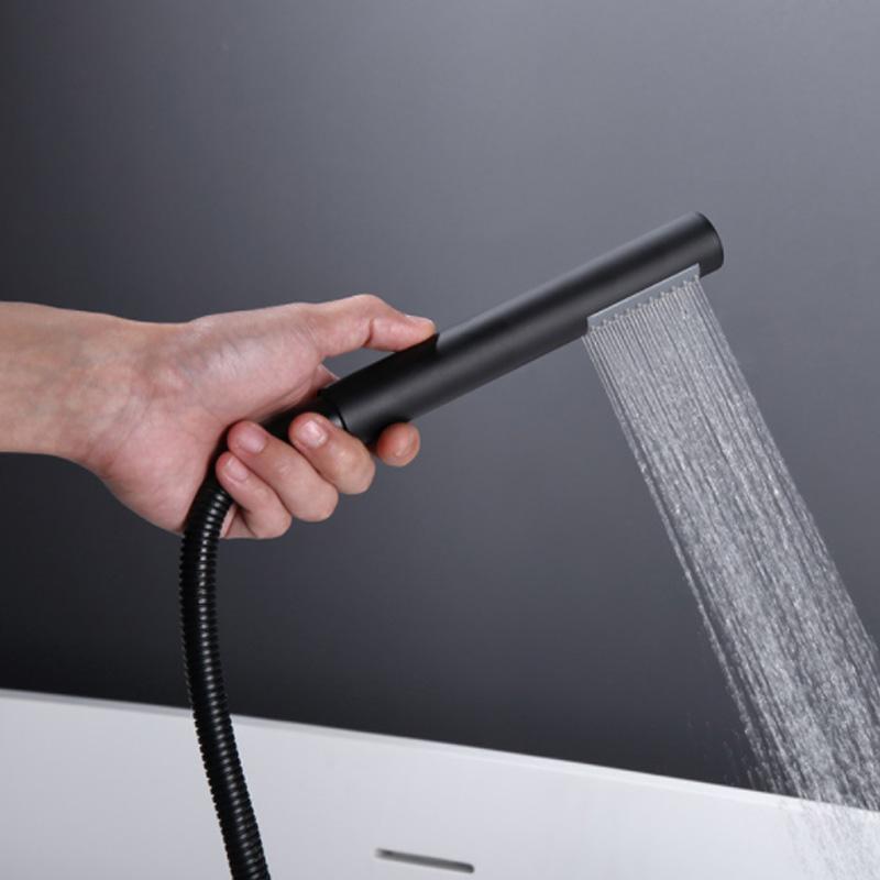 Black Free Standing Tub Shower Faucet