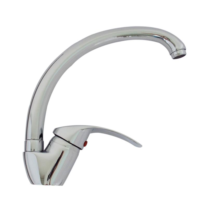 Single hole swan neck kitchen faucets