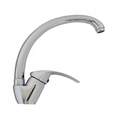 Single hole swan neck kitchen faucets