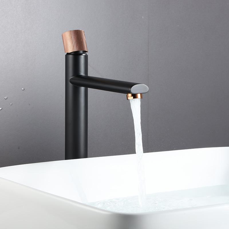 tall black basin faucets
