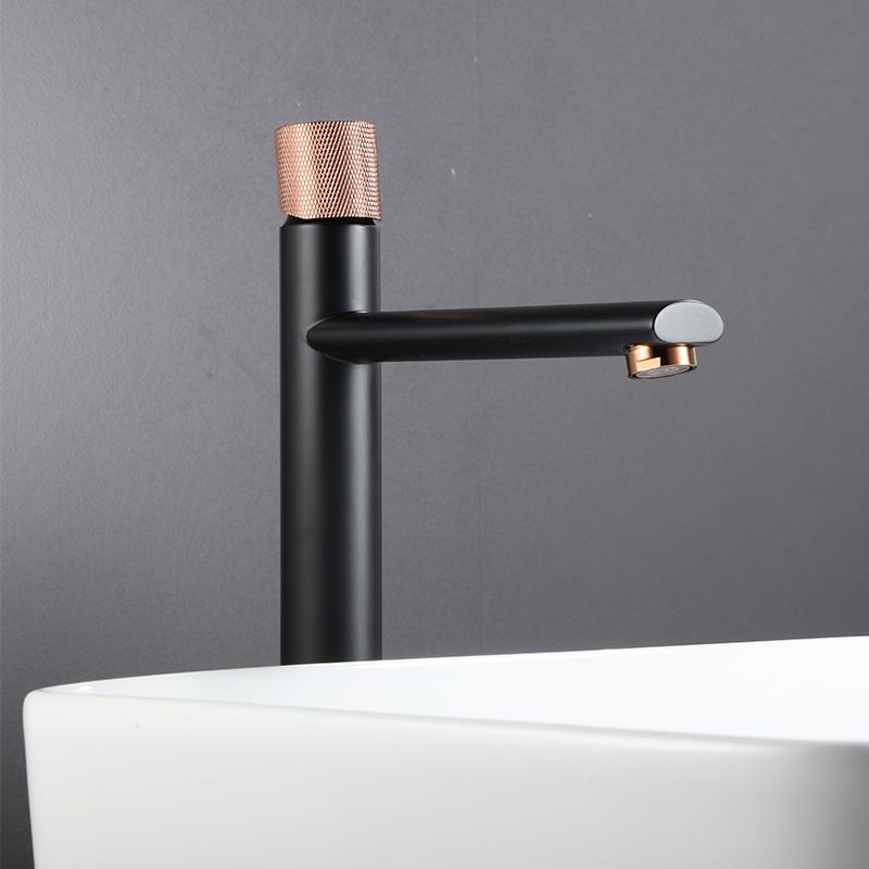 tall black basin faucets