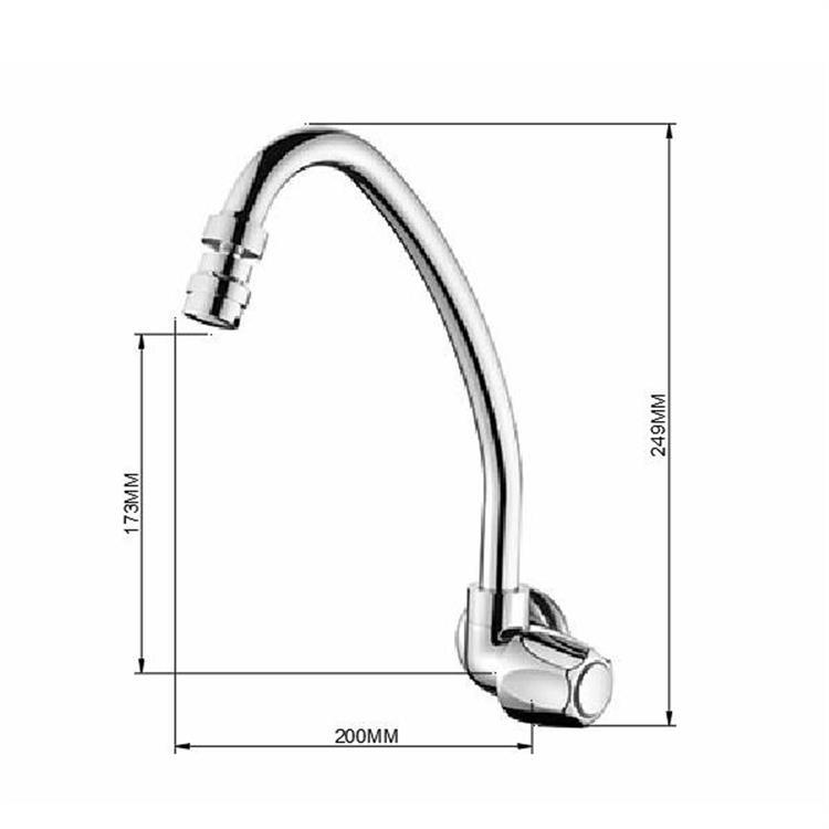 Wall mount cold water kitchen tap