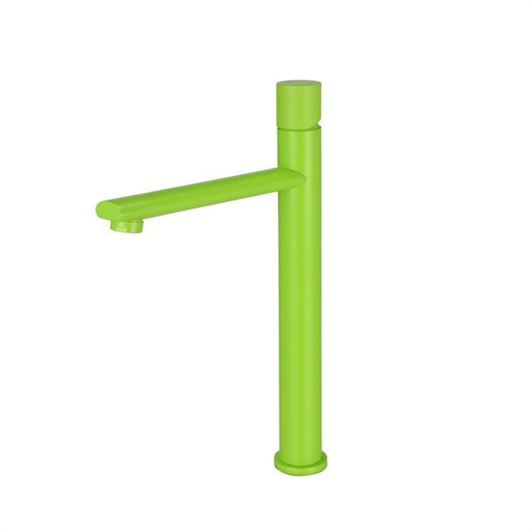 Deck-mount tall green color basin faucets