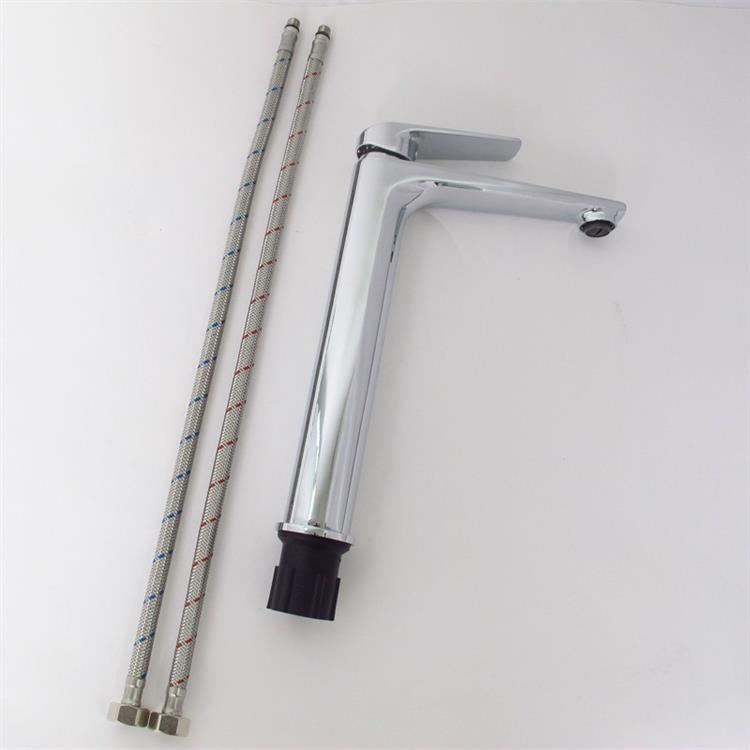 Tall washroom chrome basin faucet water mixer tap