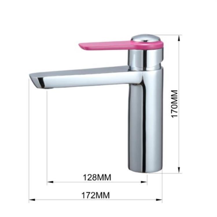 pink color chrome basin faucet water mixer