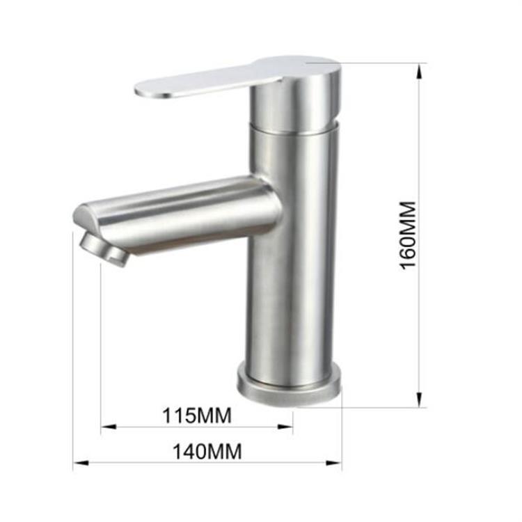 Deck-mount 304sus cold water basin water faucet