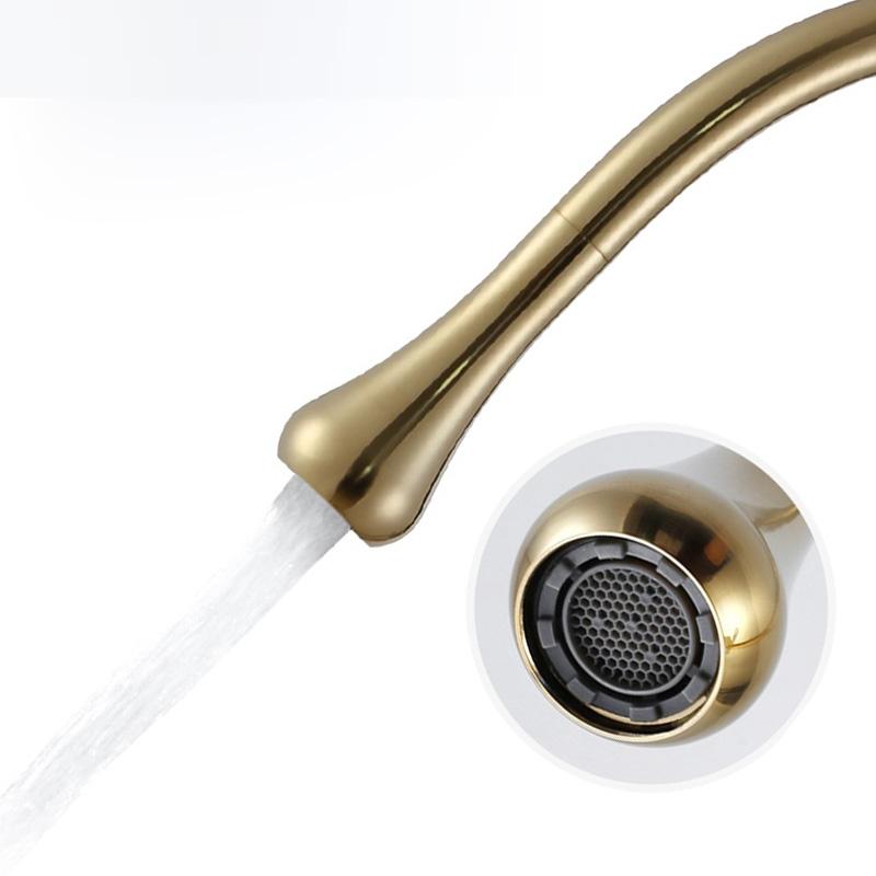 golden color tall basin faucets