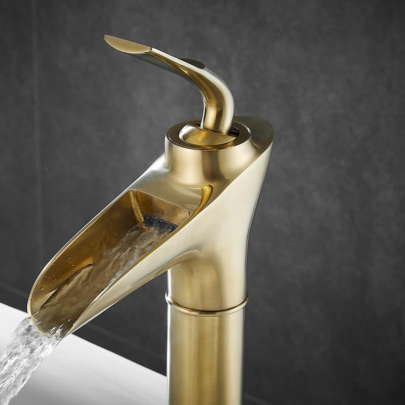 single handle golden brass basin water taps